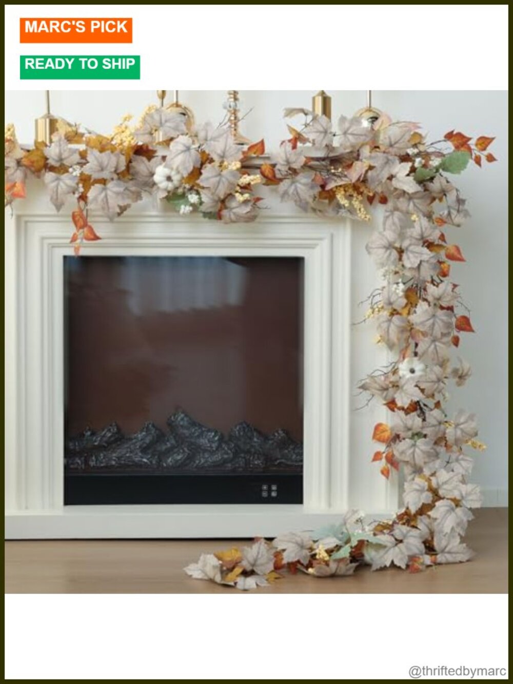 Artificial Maple Pumpkin Vine Garland 10FT Fall Home Decor